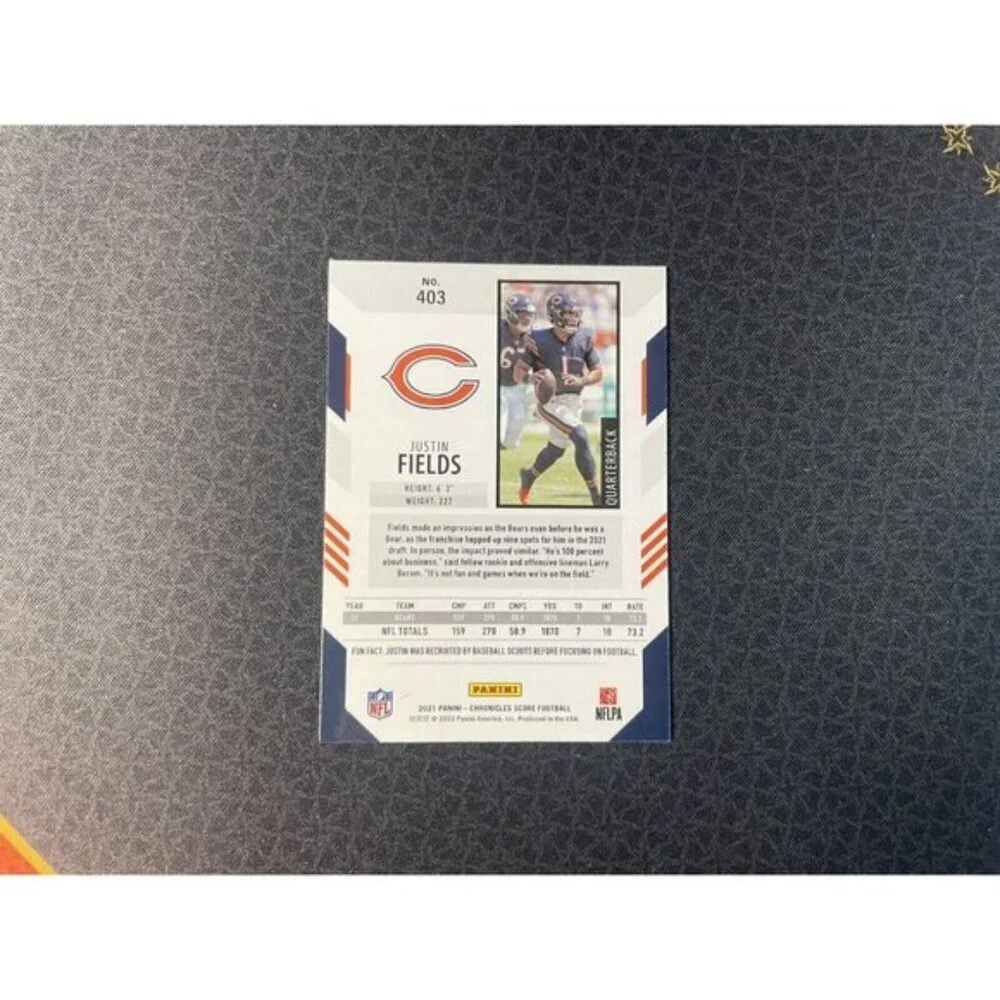 2021 Panini Chronicles Score Justin Fields Prizm #403 Rookie Card RC Steelers